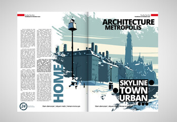 Wall Mural - Printing travel magazine, brochure layout easy to editable, vector illustration