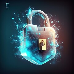 Canvas Print - Padlock with Keyhole in data security on Converging point of circuit. Cyber data and information privacy. Future technology security, Network protection, generative ai