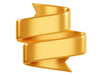 Wall Mural - sale ribbon banner 3d render - golden curled fabric or plastic text box for promotion or congratulat