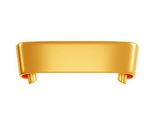 Wall Mural - ribbon text banner 3d render - golden glossy rolled double tape for sale or promotion message.