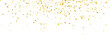 Falling shiny golden confetti isolated on transparent background. Bright festive tinsel of gold color. PNG