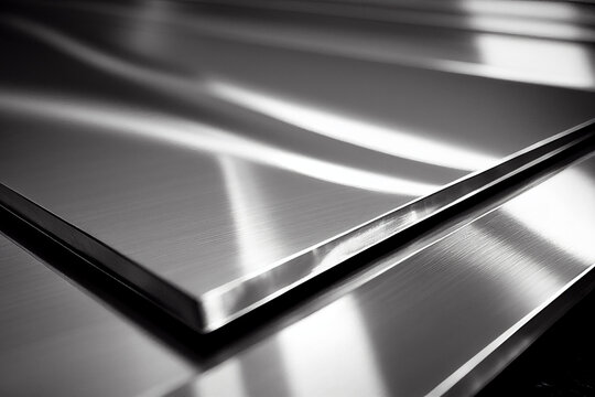 abstract metal stainless steel plate texture background with copy space. monochrome image. generativ