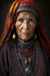 A fictional person, Portrait of a traditional old berber amazigh woman - generated by generative AI