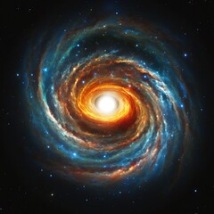 Wall Mural - colored galaxy in space surrounded by stars. generative ai