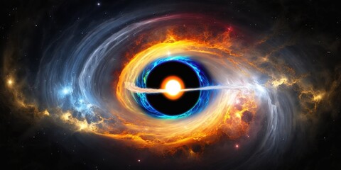 Wall Mural - colored galaxy in space surrounded by stars. generative ai