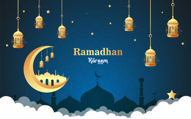 Wall Mural - Realistic background of Islamic Ramadan celebration