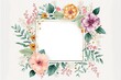 © nyothep - illustration de cadre floral sans texte, avec espace vide et fond blanc, aspect peinture aquarelle