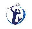 silhouette of a merman logo