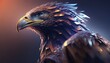 © Get Stock - Cool, Epic, Artistic, Beautiful, and Unique Illustration of Eagle Animal Cinematic Adventure: Abstract 3D Wallpaper Background with Majestic Wildlife and Futuristic Design (generative AI)