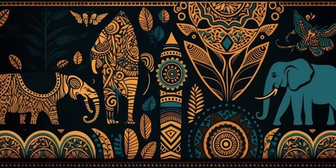 Wall Mural - African Symbols 1