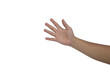 © Muhammad - selectively focus on the hand gesture of an asian man using the number five symbol, soft focus