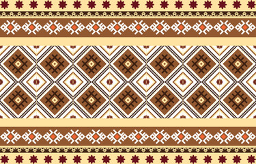 Seamless horizontal ethnic pattern, Vector geometric shape design for decoration background. Abstract geometric ethnic seamless pattern.