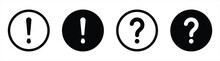 Exclamation Mark And Question Mark Icon Set, Style Symbol Sign Collections For Your App And Website