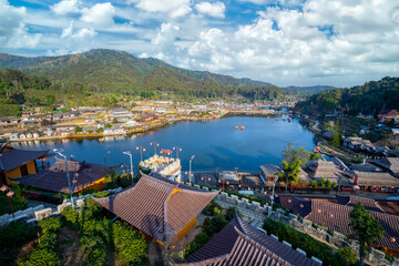 Scenery Ban Rak Thai Village is a Chinese settlement with lake in Mae Hong Son province in Thailand is a very popular for photographers and tourists