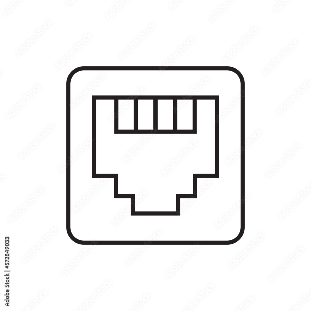 Ethernet Port Icon, Lan Network Port, Communication Port Vector 스톡 벡터 |  Adobe Stock