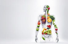 Fresh Food In Human Body , Nutrition For Human , Generative Ai