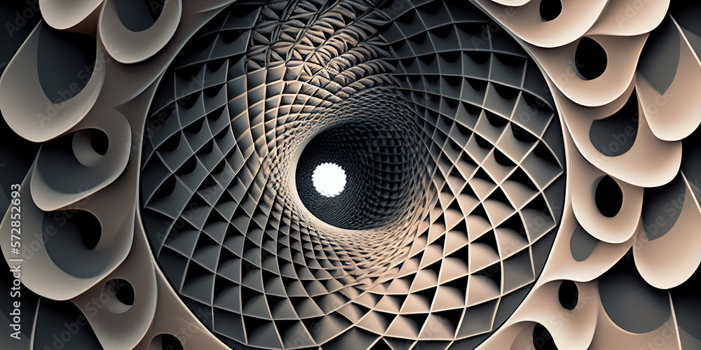 Geometric Fibonacci vortex created with generative AI Stock ...