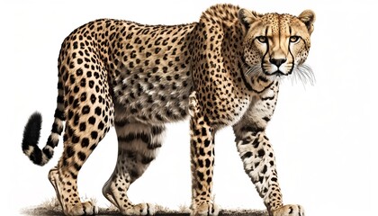 Beautiful works of creation, amazing animals that dazzle the eyes, isolated background cheetah