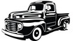 © Dhelphie - classic retro style monochrome american car illustration