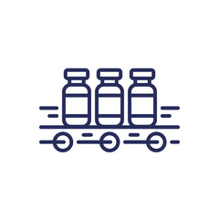 Vaccine production line icon on white