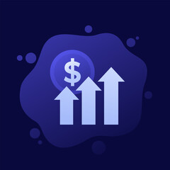 Wall Mural - income growth icon, vector design