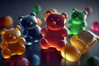 jelly bears candys, high definition, - Photorealistic, Closeup, High Angle, sharp focus, ultra realistic, cinematic lighting, octane render, unreal engine AI Generated