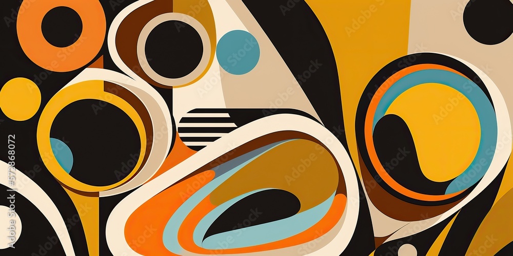 abstract shapes and patterns inspired by art and design of the 1960s ...