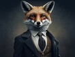 Anthropomorphic Fox in a Dapper Suit