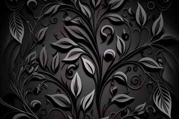  dark shadows and a flowery pattern. Generative AI
