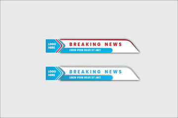 Wall Mural - Modern geometric lower third banner template design. Colorful lower thirds set template vector. 