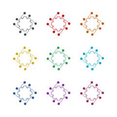 Automated system icon isolated on white background. Set icons colorful