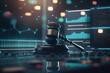 © Yeti Studio - Judge gavel on background of data center. Digital law concept of duality of Judiciary, Jurisprudence and Justice and data in the modern world. Copy space. Based on Generative AI