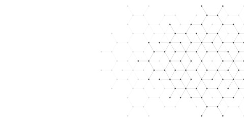 Poster - abstract design element with a geometric background of hexagons shape pattern