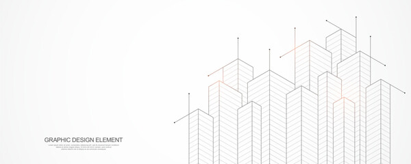 Wall Mural - architectural drawing with building construction