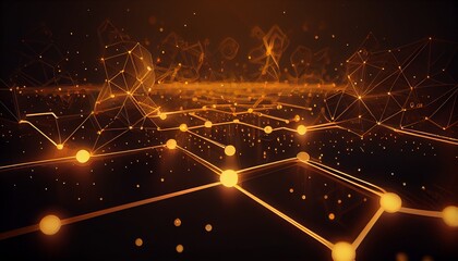Digital technology network background. Light gold background. Generative AI, Generative, AI