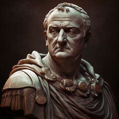 Canvas Print - Roman empire. Roman emperor Vespasian (69–79 CE). Created with Generative AI technology.