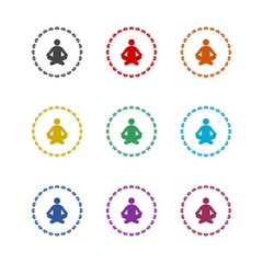 Canvas Print - Yoga pose icon isolated on white background. Set icons colorful