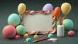 © Kaare - a festive and colorful image of birthday decorations, with an open space for adding personalized text or overlay
