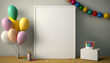 © Kaare - a festive and colorful image of birthday decorations, with an open space for adding personalized text or overlay