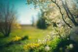 Fototapeta Kwiaty - Bloom Spring natural background. Illustration Generative AI