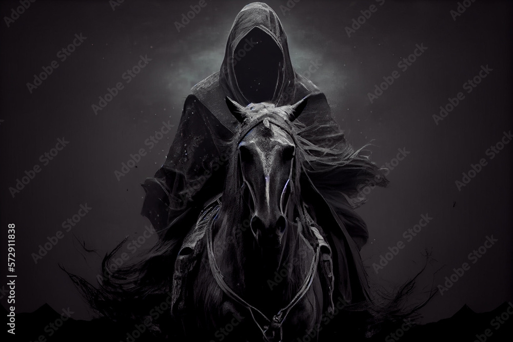 scary dark knight on the black horse character design concept created ...