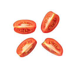 set of slice tomatoes isolated