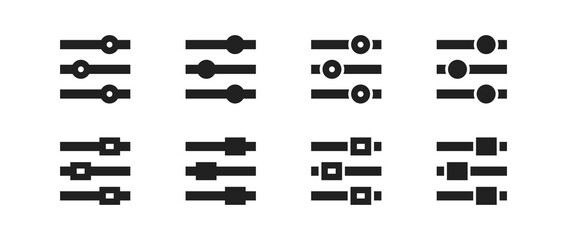 Options icon. Filter control settings icon. 