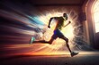a man running race with the limit time, Generative Ai