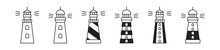 Lighthouse Icon Set. Lighthouse Symbol, Logo