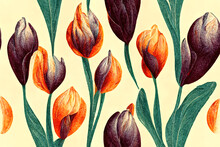 Tulip Flower Pattern - Generative AI