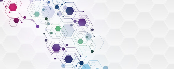 Wall Mural - abstract background image hexagon sci-fi technology network concept