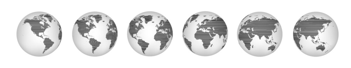 Wall Mural - full abarot of the earth globe, template for animation of the scrolling of planet earth, 3d model of
