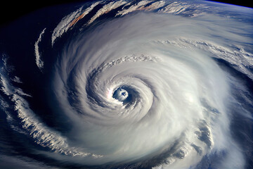 Wall Mural - Huge low-pressure cyclones on Earth's surface as seen from space.