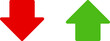 Green Up and Red Down Arrow Icons with Rounded Edges. Vector Image. 